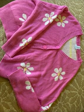 Rue21 Hot Pink Daisy Button Cardigan
